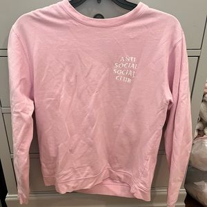 Anti Social Social Club Pink Crewneck Hoodie; Size M